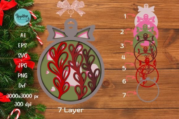 3D SVG Christmas Ornament 002 for Crafting