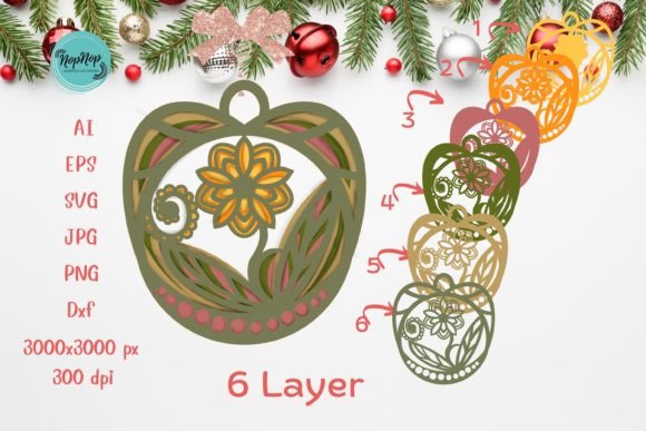 3D SVG Christmas Ornament V3 for Crafters