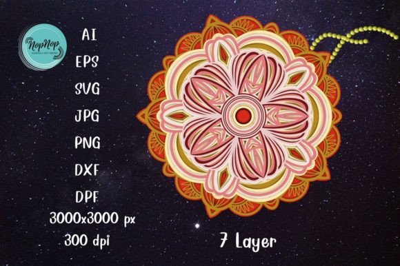 Beautiful Mandala 3D SVG Shapes for Branding