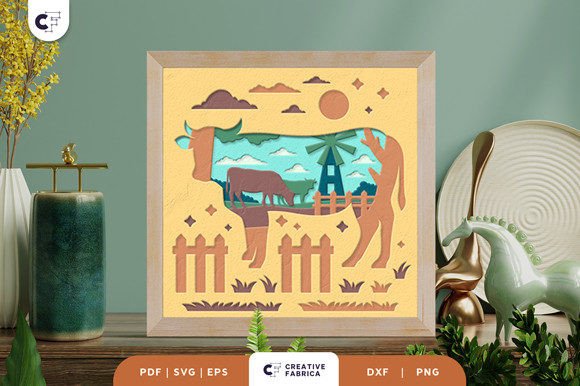 Cow Farmhouse 3D Layered Paper Cut Review