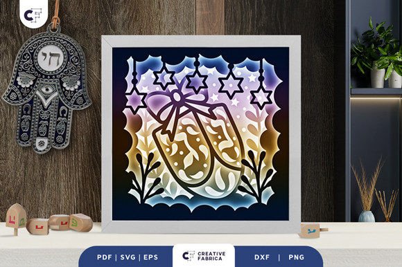 Driedel 3D Shadow Box Paper Cut: A 3D SVG for Jewish Celebrations