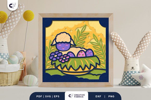 Easter Lamb in a Basket 3D Shadow Box Review