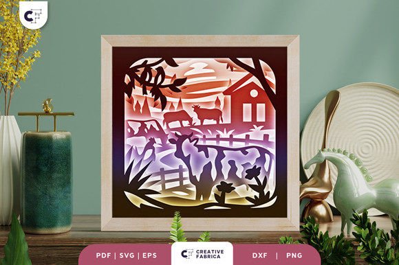 Farm Life 3D Shadow Box Paper Cut SVG Review