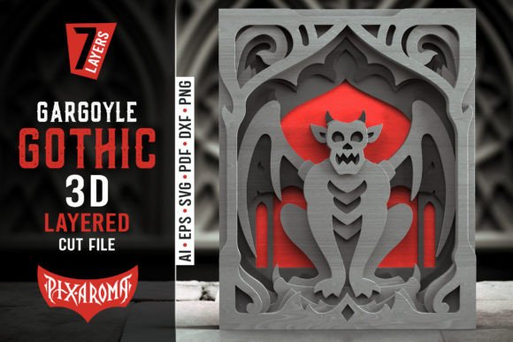 Gargoyle Gothic Shadowbox 3D Layered SVG Review