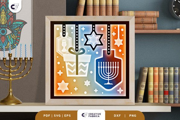 Hanging Menorah Candles 3D Shadow Box Review