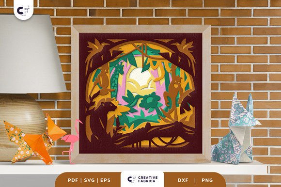 Jungle Animal 3D Shadow Box: A 3D SVG for Travel