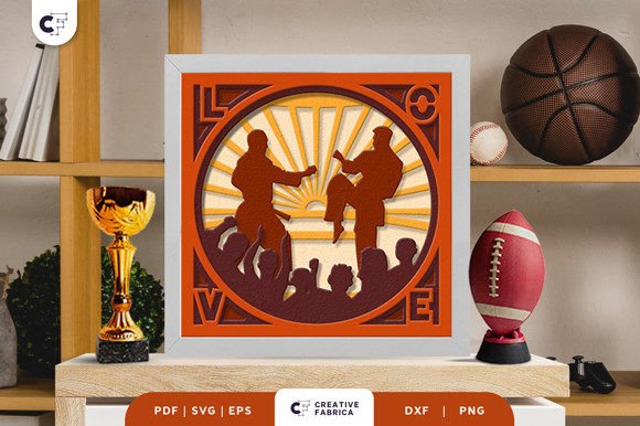Karate 3D Shadow Box: A Dynamic 3D SVG for Lifestyle And Hobbies
