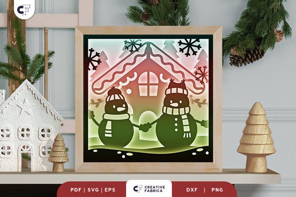 Mr and Mrs Snowman 3D SVG for Christmas Shops