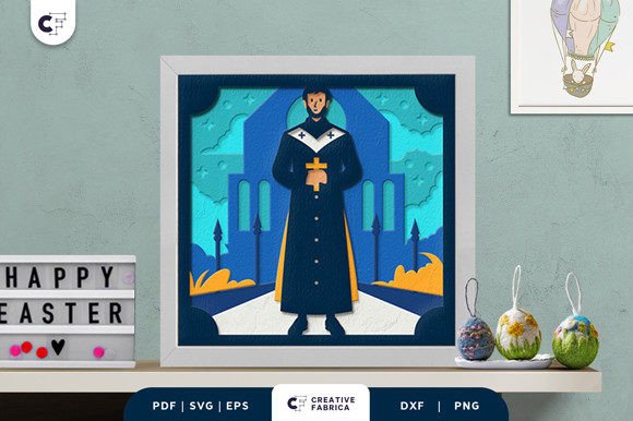 Priest 3D Shadow Box Papercut: Easter 3D SVG Review
