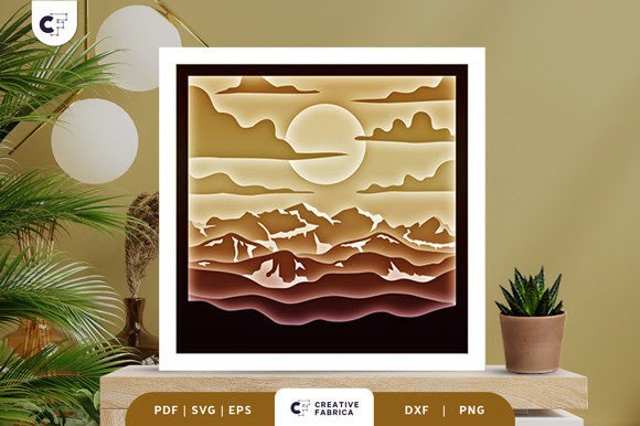 Sunset on the Canyon 3D SVG for Countries And Travel