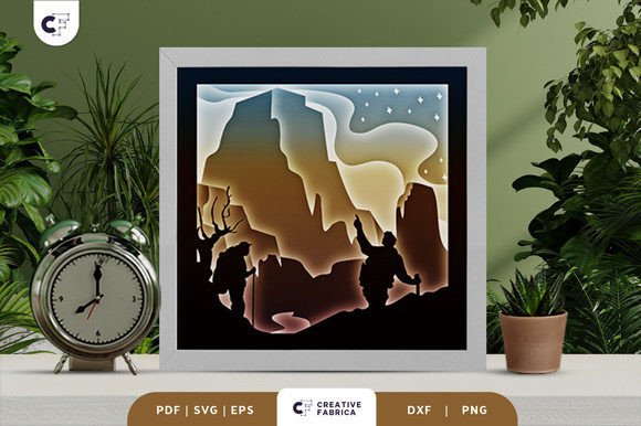 Two Men in the Canyon 3D SVG for Travel Shops
